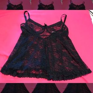 🖤🔥 Short Little Black Lace Babydoll, Size L
